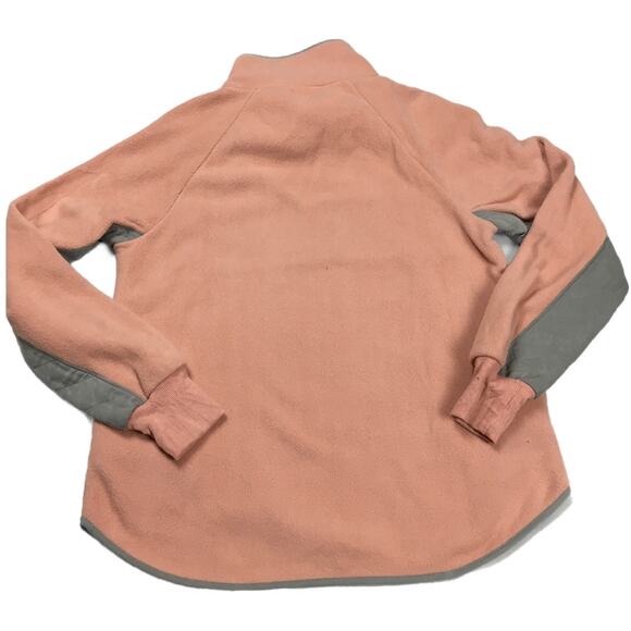 Entro Pullover Quilted Fleece Snap Neck Peach Grey Small Sweatshirt Jacket - Picture 2 of 11